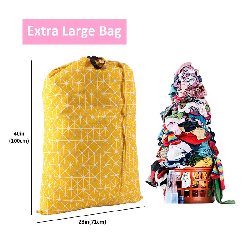SWISSELITE حقيبة غسيل سويسلايت مع مقبض وسلك سحب، حقيبة غسيل كبيرة ثقيلة، 28 × 40 بوصة حقيبة ملابس متسخة للسفر للغسيل المنزلي والمغسلة - Image 2